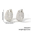 Brass Cubic Zirconia U-shaped Hoop Earrings YK3626-3-1