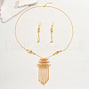 Elegant Brass Geometric Earrings & Necklace Sets for Women's Party Date IK8887-4