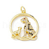 Brass Micro Pave Cubic Zirconia Pendants KK-P224-08G-1