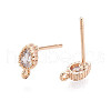Brass Stud Earring Findings X-KK-Q750-032G-2