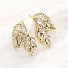 Brass Micro Pave Clear Cubic Zirconia Stud Earrings EJEW-F373-05G-3