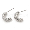 C-Shaped Brass Stud Earrings EJEW-D320-11P-4