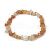 Natural Red Aventurine Chips Stretch Bracelets for Women BJEW-JB11343-08-2