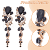 ANATTASOUL 4 Pairs 4 Colors Rhinestone Teardrop Flower Dangle Stud Earrings EJEW-AN0004-16-3