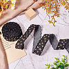 5 Yards Polyester 3D Star Gold Stamping Ribbon OCOR-TAC0023-14E-6