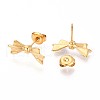 Bowknot 304 Stainless Steel Stud Earrings EJEW-T047-12G-2
