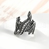 316 Surgical Stainless Steel Open Cuff Rings RJEW-R019-01AS-01-3