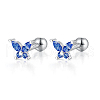 925 Sterling Silver Clear Cubic Zirconia Butterfly Stud Earrings DC8274-9-1