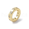 Brass Micro Pave Cubic Zirconia European Beads KK-K399-14G-01-2