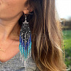Ethnic Style Handmade Glass Seed Beads Arrow Dangle Earrings DN0413-3