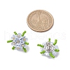 304 Stainless Steel Flower Stud Earrings EJEW-MZ00457-03-3