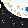 Beebeecraft 20Pcs Long-Lasting Plated Brass Ring Stud Earrings for Women KK-BBC0003-41-4