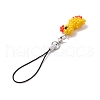 Duck Glass Seed Beads Charms Mobile Straps HJEW-MZ00123-4