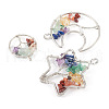 Fashewelry 6Pcs 3 Styles 7 Chakra Natural Mixed Gemstone Chip Bigs Pendants FIND-FW0001-36-3