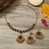 Alloy Micro Pave Cubic Zirconia Necklaces & Dangle Earring Sets FS-WGA899D-01-1