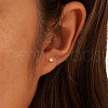 Round Natural Pearl Stud Earrings EJEW-G411-03B-P-2