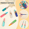 HOBBIESAY 12Pcs 6 Colors Resin & Walnut Wood Big Pendants RESI-HY0001-17-4