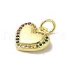 Real 18K Gold Plated Brass Pave Cubic Zirconia Pendants KK-M283-08G-02-2