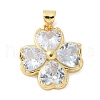 Brass Micro Pave Cubic Zirconia Pendants KK-K298-07B-G-1