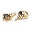 Brass Clear Cubic Zirconia Glass Pendants ZIRC-C024-21G-3