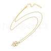925 Sterling Silver Pave Clear Cubic Zirconia Clover Pendant Necklaces for Women NJEW-G168-01G-4