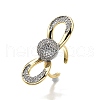 Brass Micro Pave Clear Cubic Zirconia Cuff Rings for Women RJEW-U051-01A-G-4