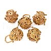 Brass Hollow Cage Pendants KK-P094-14-1