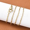 Ion Plating(IP) 304 Stainless Steel Cable Chain Necklaces NJEW-E026-04G-D-4