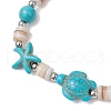2Pcs Starfish & Turtle Natural Freshwater Shell Beads Stretch Bracelets for Women BJEW-JB11922-5