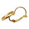 Brass Leverback Earring Settings X-KK-C1244-18mm-G-FF-2