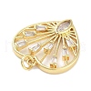 Rack Plating Brass Clear Cubic Zirconia Pendants KK-M293-15G-2
