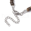 Natural Wenge Wood Pendant Necklaces NJEW-JN04791-02-5