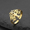 304 Stainless Steel Adjustable Cuff Rings RJEW-L129-03G-1