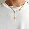 Personality Stainless Steel Paperclip Cross Pendant Necklaces for Men FS-WGFB6D3-01-1