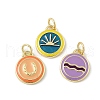 Brass Enamel Charms KK-Q039-18G-1