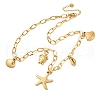 Summer Beach 304 Stainless Steel Starfish Shell Shaped Bib Necklaces NJEW-R026-17G-4