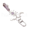 5Pcs Bullet Natural Lapis Lazuli & Green Aventurine & Amethyst & Quartz Crystal & Rose Quartz & Yellow Jade Pendant Decoration HJEW-JM03057-5