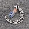 Column Glass Bottle with Lapis Lazuli inside Pendants PALLOY-JF00170-04-2