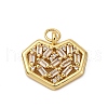 Brass Micro Pave Cubic Zirconia Pendants KK-P308-17G-1