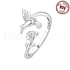 Rhodium Plated 925 Sterling Silver Micro Pave Clear Cubic Zirconia Cuff Rings FS-WGAAA9B-01-3