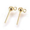 304 Stainless Steel Ball Stud Earrings Findings X-STAS-P227-17G-1