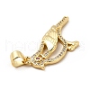 Real 18K Gold Plated Brass Micro Pave Cubic Zirconia Robin Brid Pendants KK-E072-25G-3