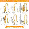 Beebeecraft 24Pcs 6 Style Rack Plating Brass Pave Cubic Zirconia Earring Hooks KK-BBC0012-31-2