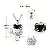 Black Cat in Cup Alloy Enamel Pendant Necklaces for Women FS-WG88A58-01-3
