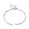 304 Stainless Steel Rhombus Link Chain Bracelet Making AJEW-JB01320-02-1