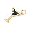 Brass Pave Cubic Zirconia 
Pendants KK-U062-55G-02-2
