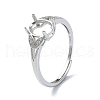 Adjustable 925 Sterling Silver Ring Components STER-K179-36P-1