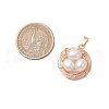 Natural Cultured Freshwater Pearl Copper Wire Wrapped Bird Egg Nest Pendants PALLOY-TA00228-02-2