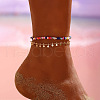 Bohemian Glass Seed Beaded Double Layer Stretch Anklets WGF45A4-01-1