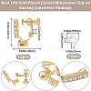 Beebeecraft 12Pcs Brass with Crystal Rhinestone Clip-on Earring Findings KK-BBC0010-60-2